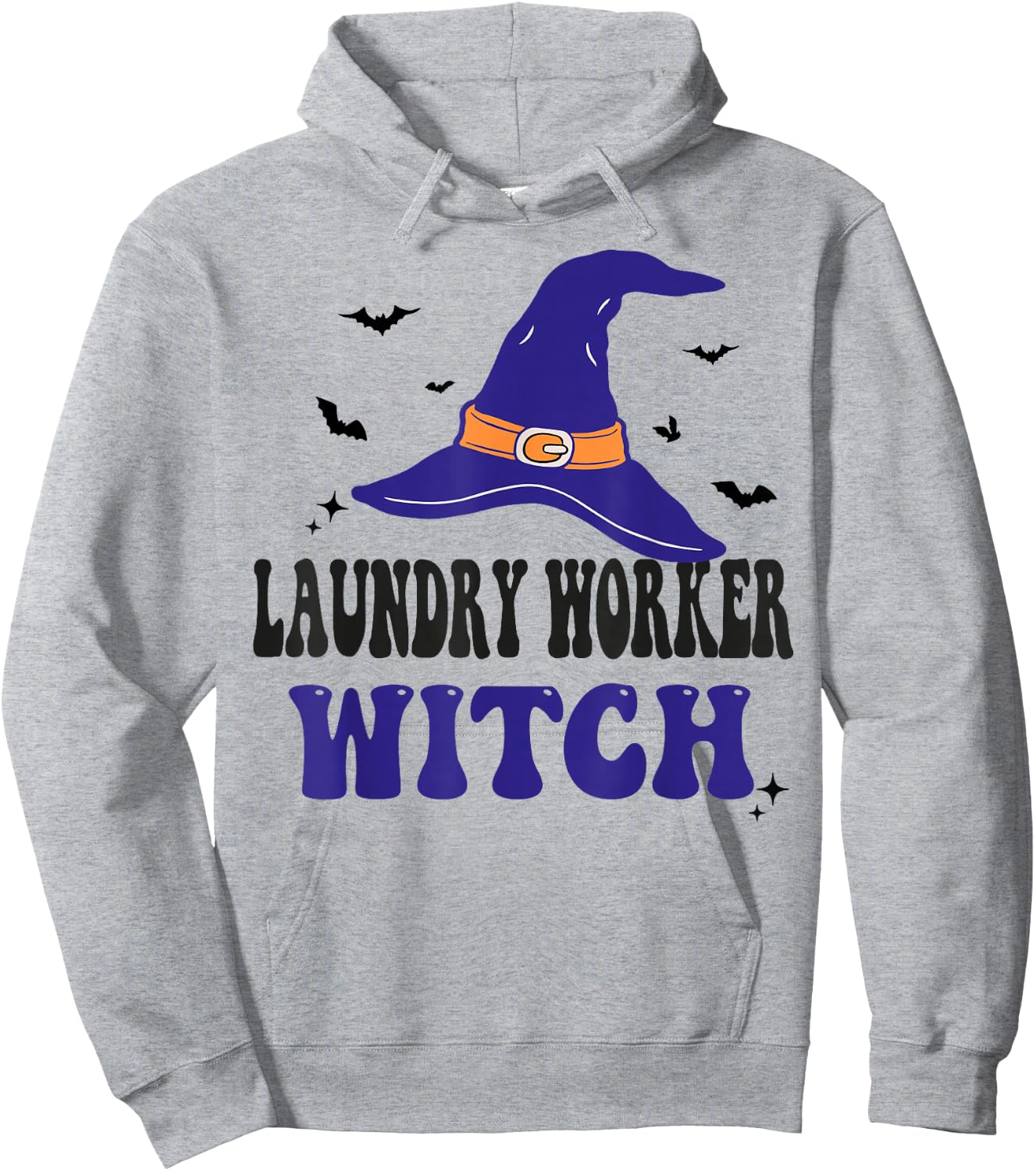 Laundry Worker Witch Halloween Funny Matching Group Costume Hoodie - Hoodie | Ash