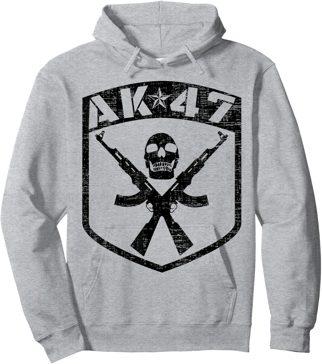 Kalashnikov AK-47 Assault Rifle Skull Hoodie - Hoodie | Ash