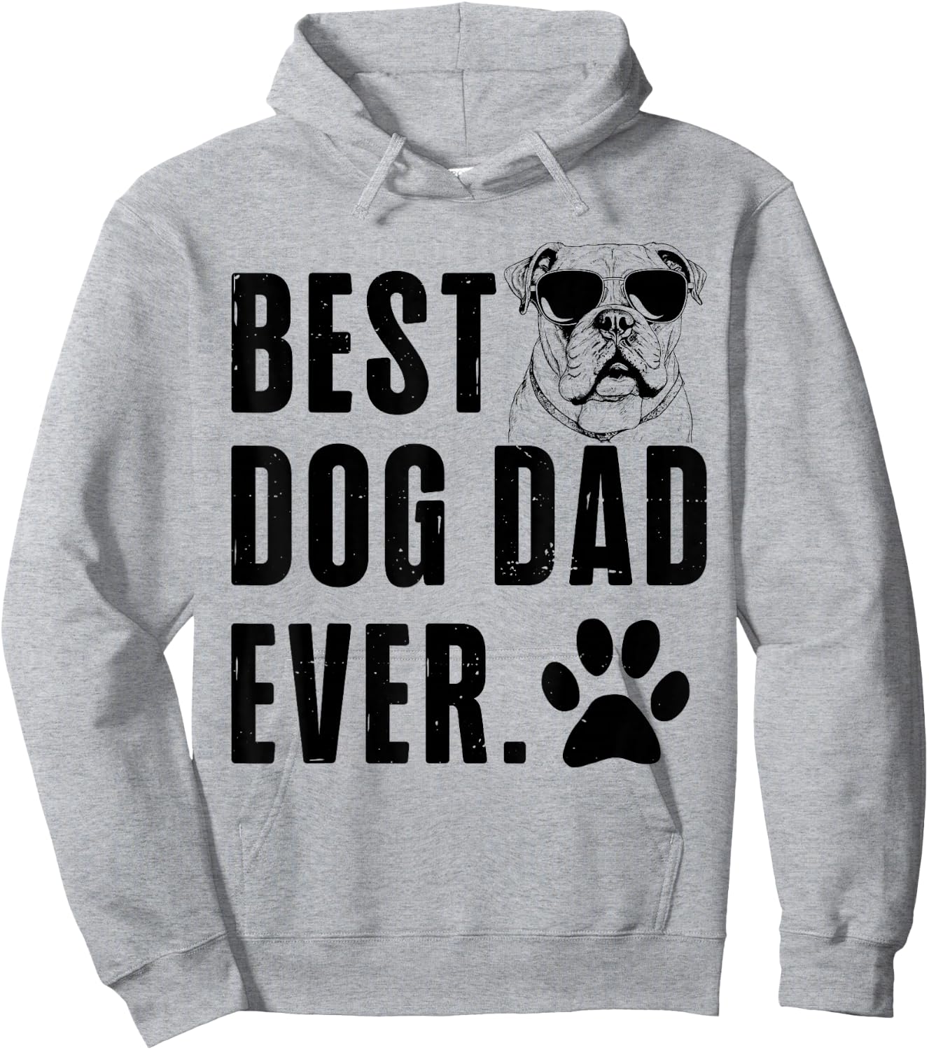 American Bulldog Daddy Dad Best Dog Dad Ever Men Hoodie - Hoodie | Ash