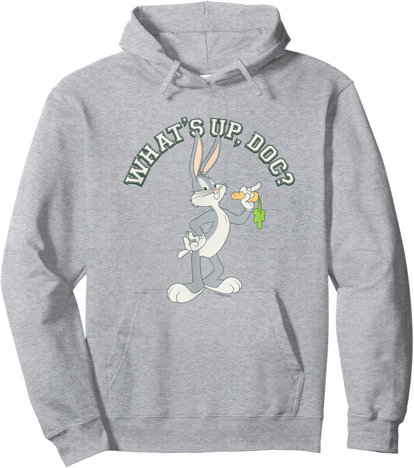 Looney Tunes What's Up Doc? Bugs Bunny Portrait Hoodie - Hoodie | Ash