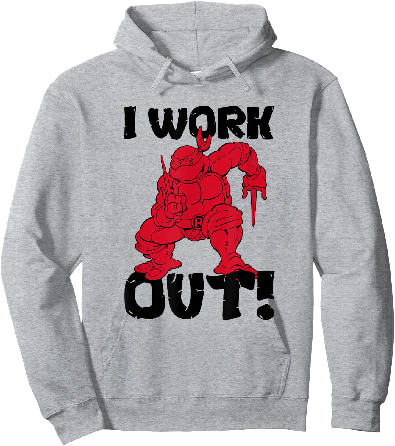 Teenage Mutant Ninja Turtles Raphael I Work Out Red Poster Hoodie - Hoodie | Ash