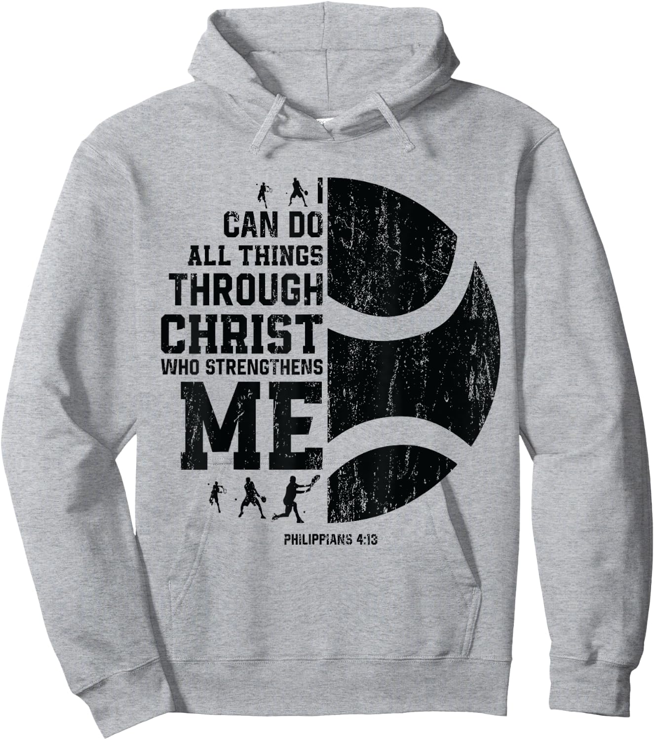 Christ Strengthens Me - Religious Christian Tennis Hoodie - Hoodie | Ash