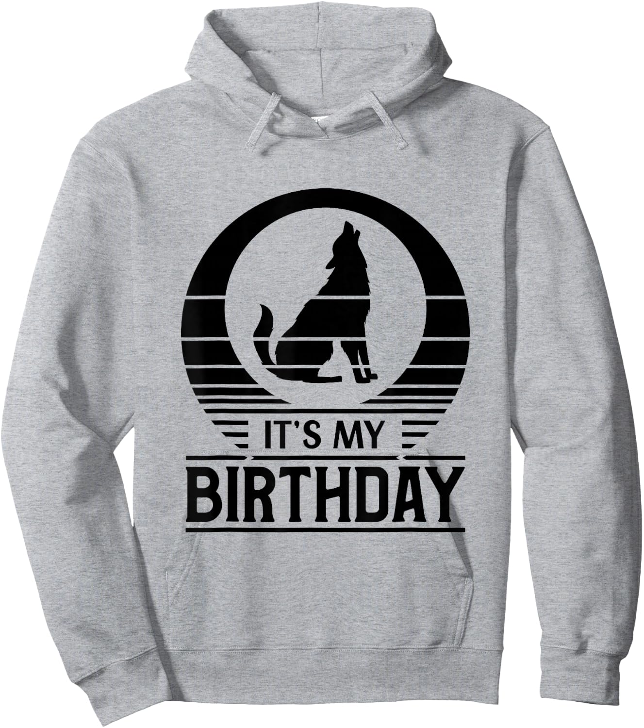 Vintage Sunset Happy Birthday Wolf Its My Birthday Hoodie - Hoodie | Ash