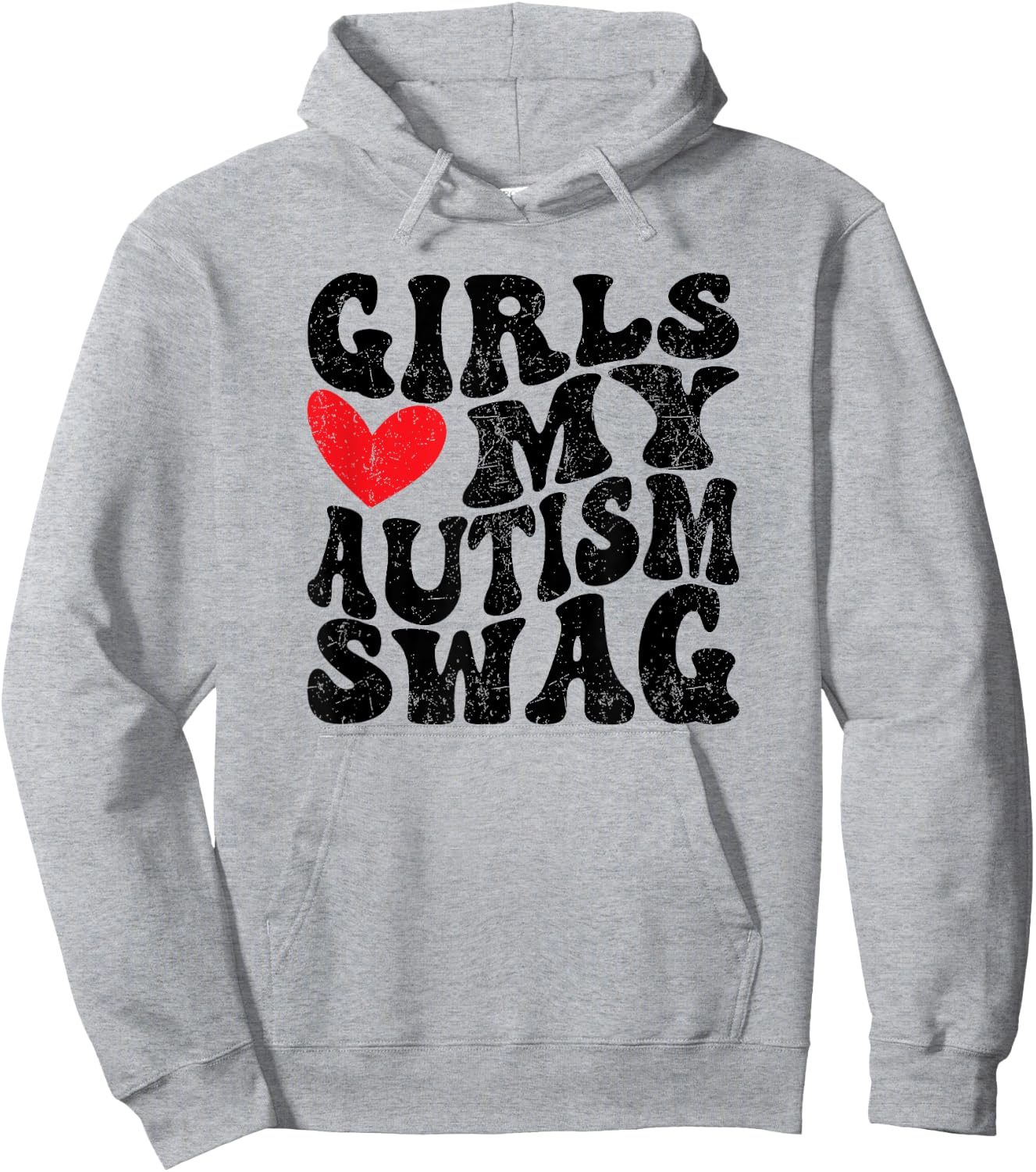 Girls Heart My Autism Swag Funny Girls Love My Autism Swag Hoodie - Hoodie | Ash