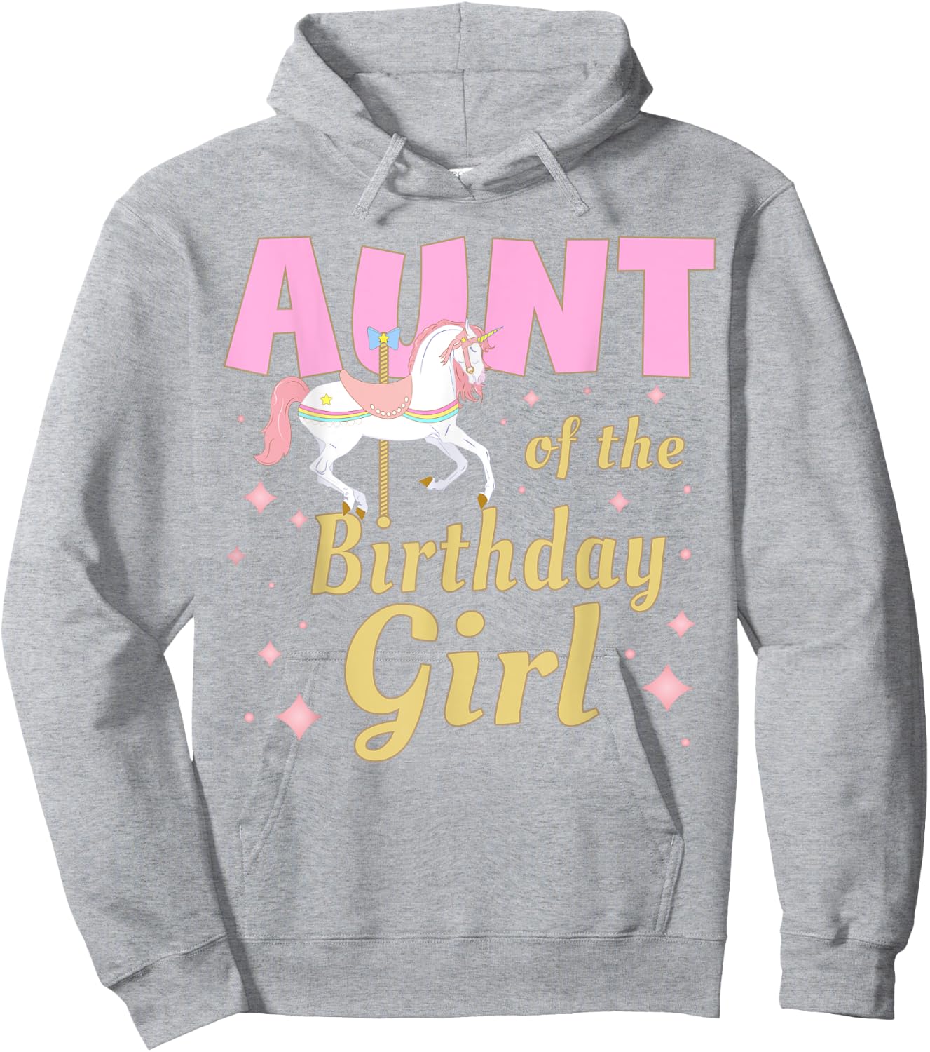Aunt Carousel Party 1st First Birthday Girl Family Matching Hoodie - Hoodie | Ash