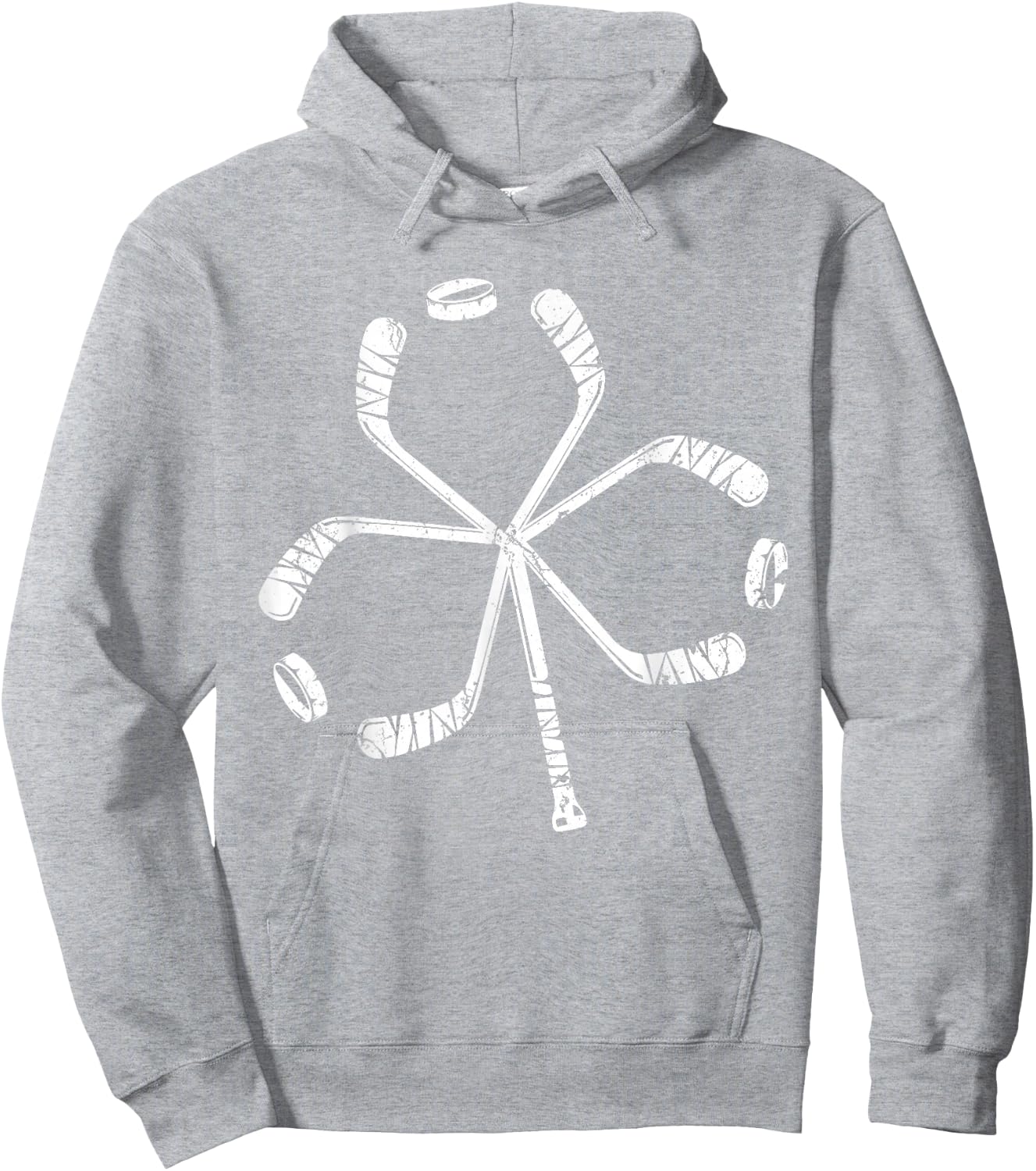 St Patricks Day Hockey Shamrock Vintage Stick Saint Paddy's Hoodie - Hoodie | Ash