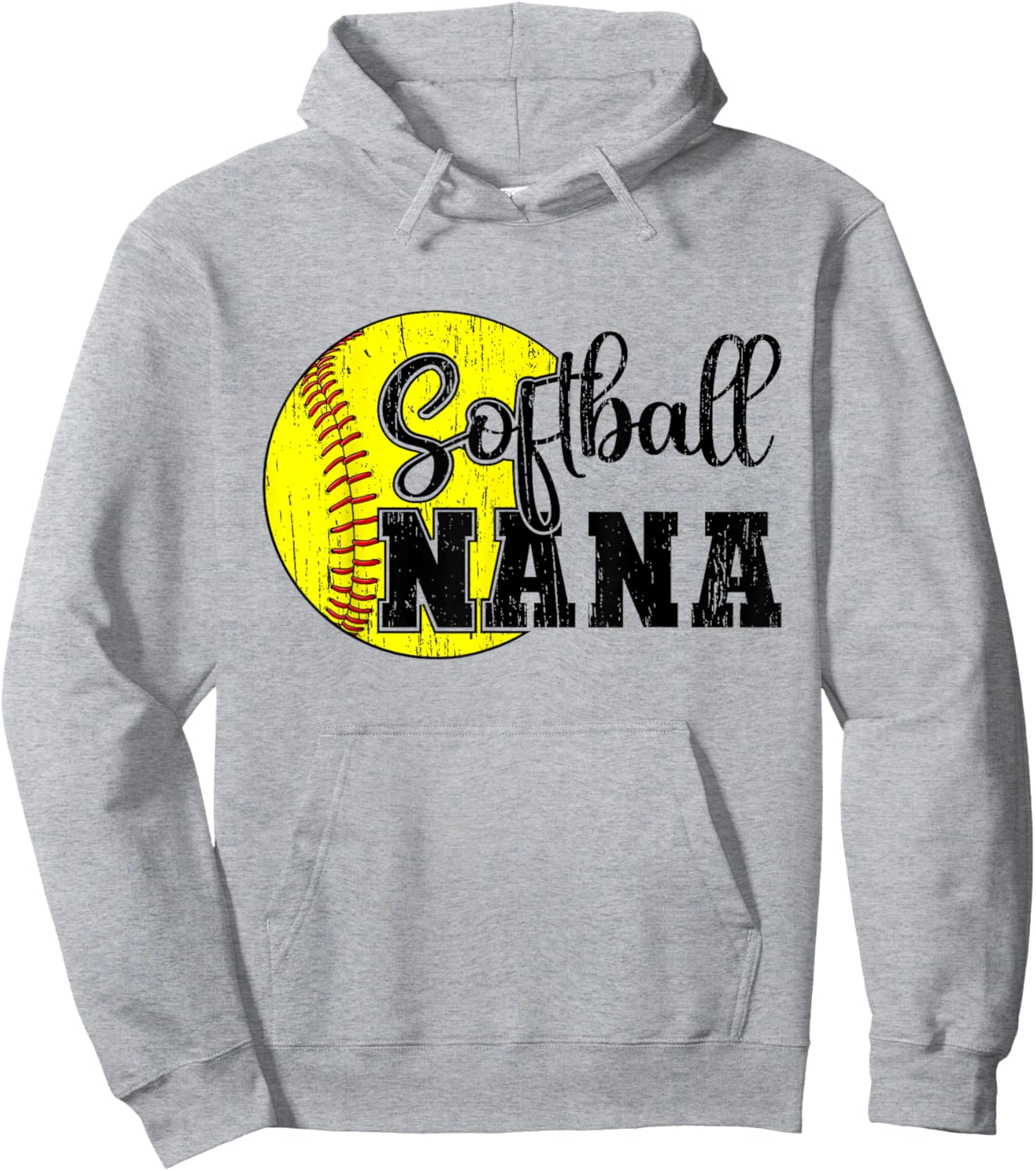Softball Nana Cute Grandma Nana Of A Softball Player Hoodie - Hoodie | Ash