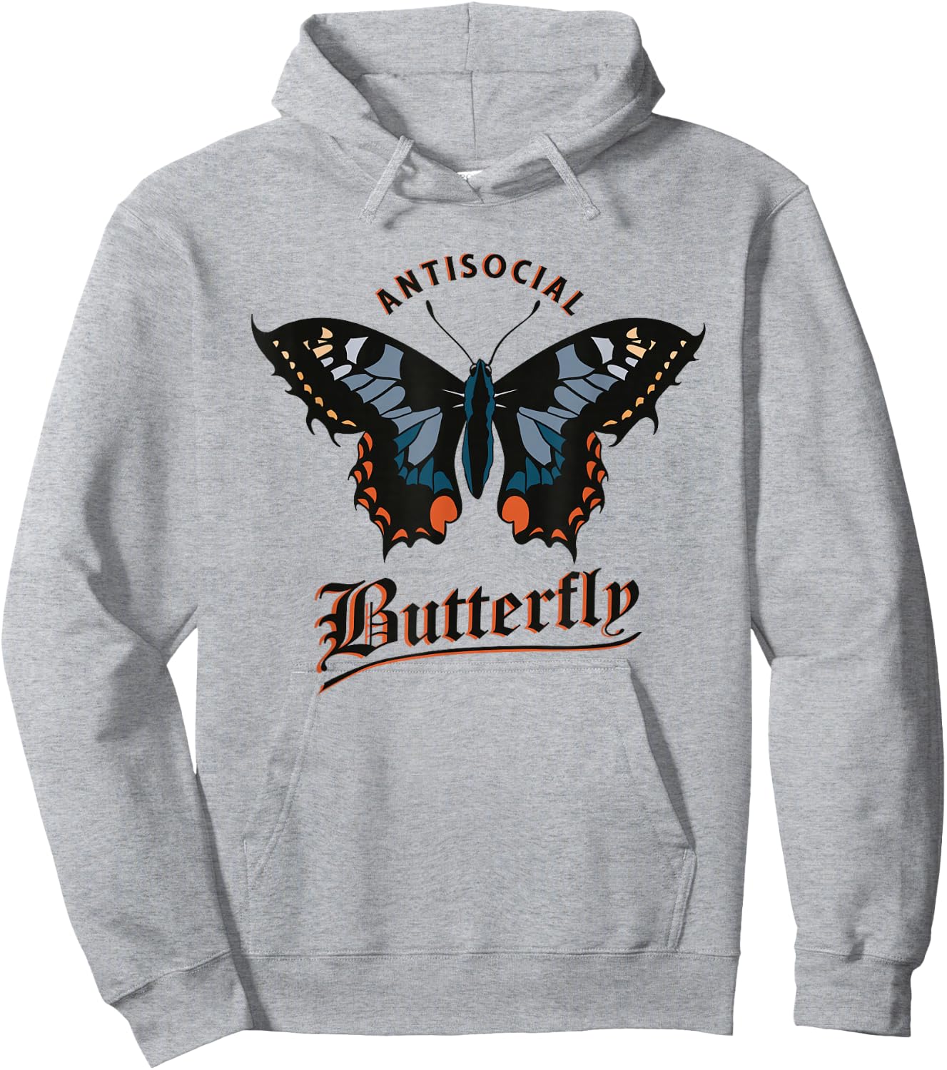 Antisocial Butterfly Sarcastic Funny Hoodie - Hoodie | Ash