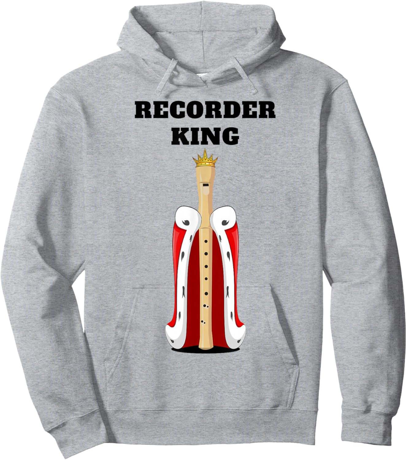 Recorder King | Boys Recorder Design | Recorder Hoodie - Hoodie | Ash