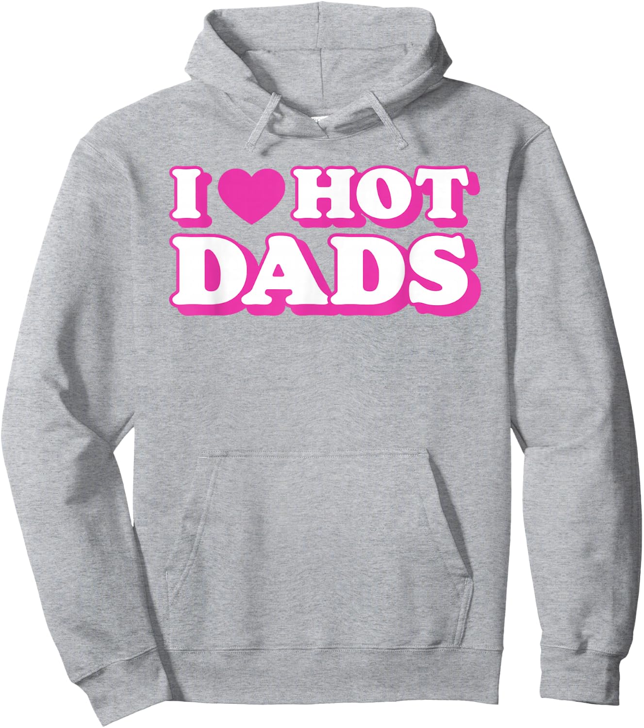 I Love Hot Dads Funny Heart Bimbo Aesthetic Y2K Pink Hoodie - Hoodie | Ash