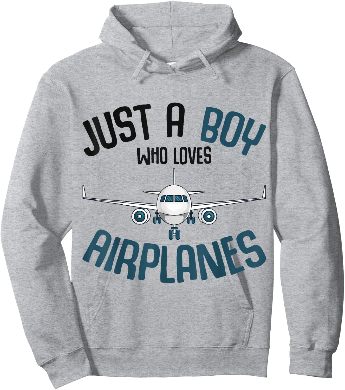Just a Boy who loves Airplanes Plane Pilot Kids Toddler Hoodie - Hoodie | Ash