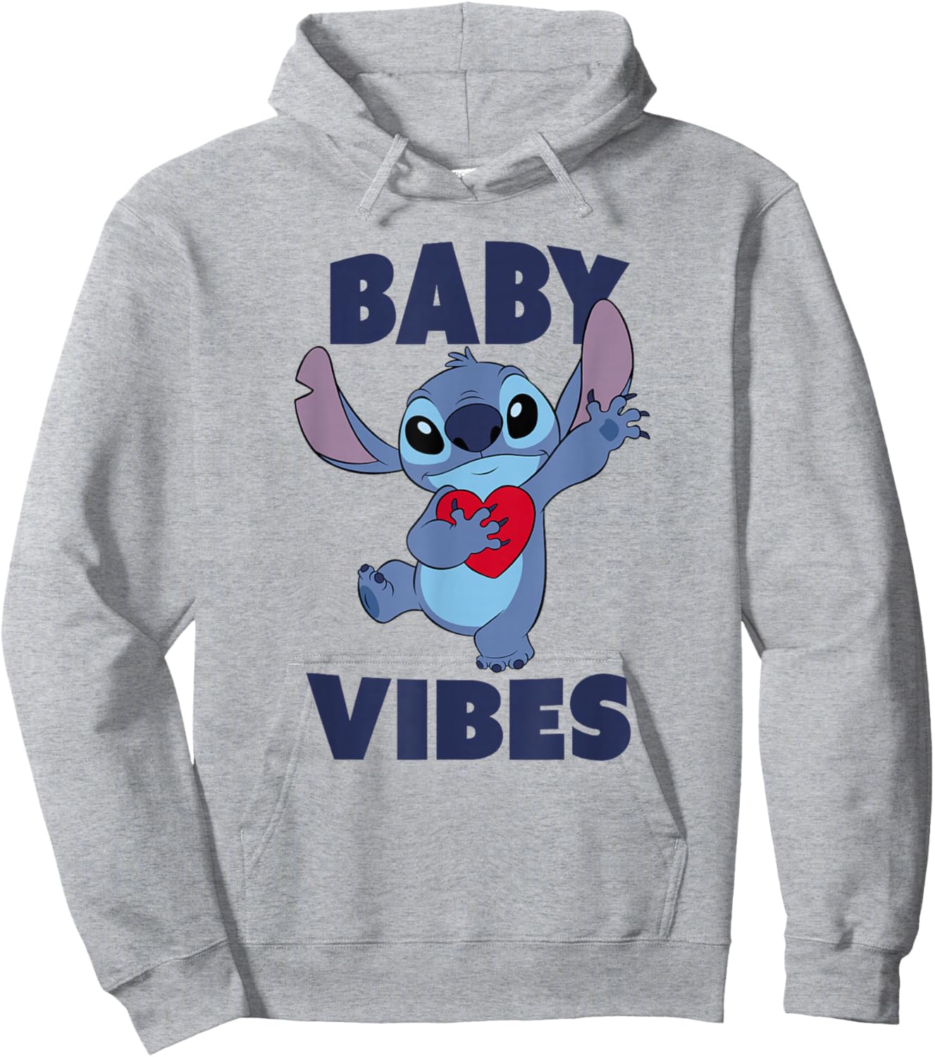 Disney Lilo & Stitch Baby Vibes Big Heart Lovely Portrait Hoodie - Hoodie | Ash