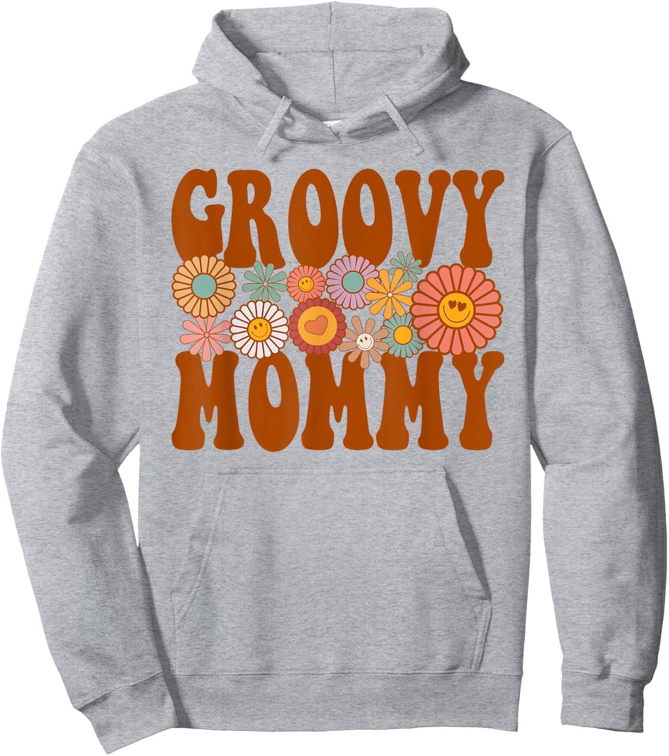 Retro Groovy Mommy Matching Family 1st Birthday Party Hoodie - Hoodie | Ash