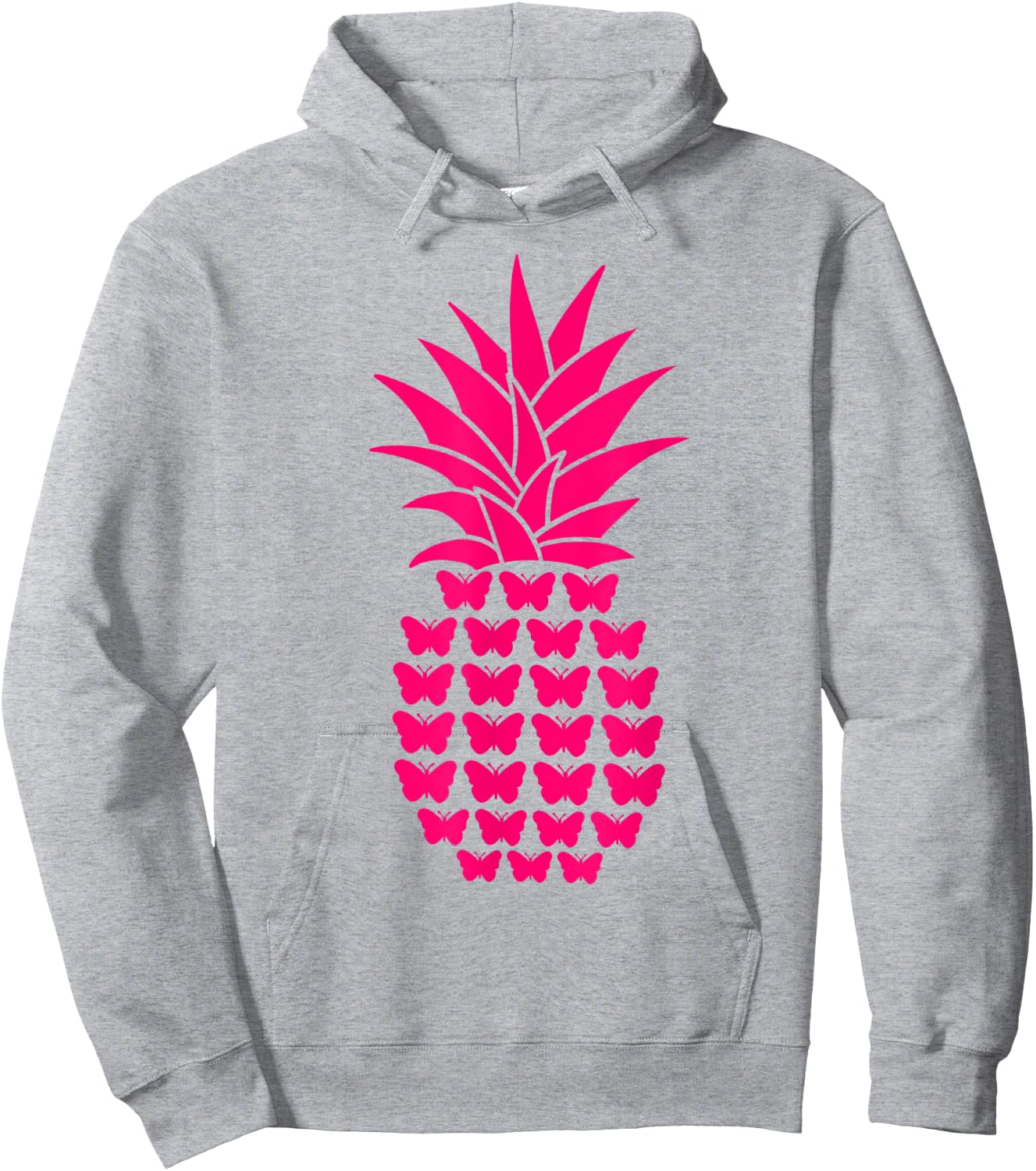 Aloha Tropical Beach Pineapple & Butterflies Summer Vacation Women Hoodie - Hoodie | Ash