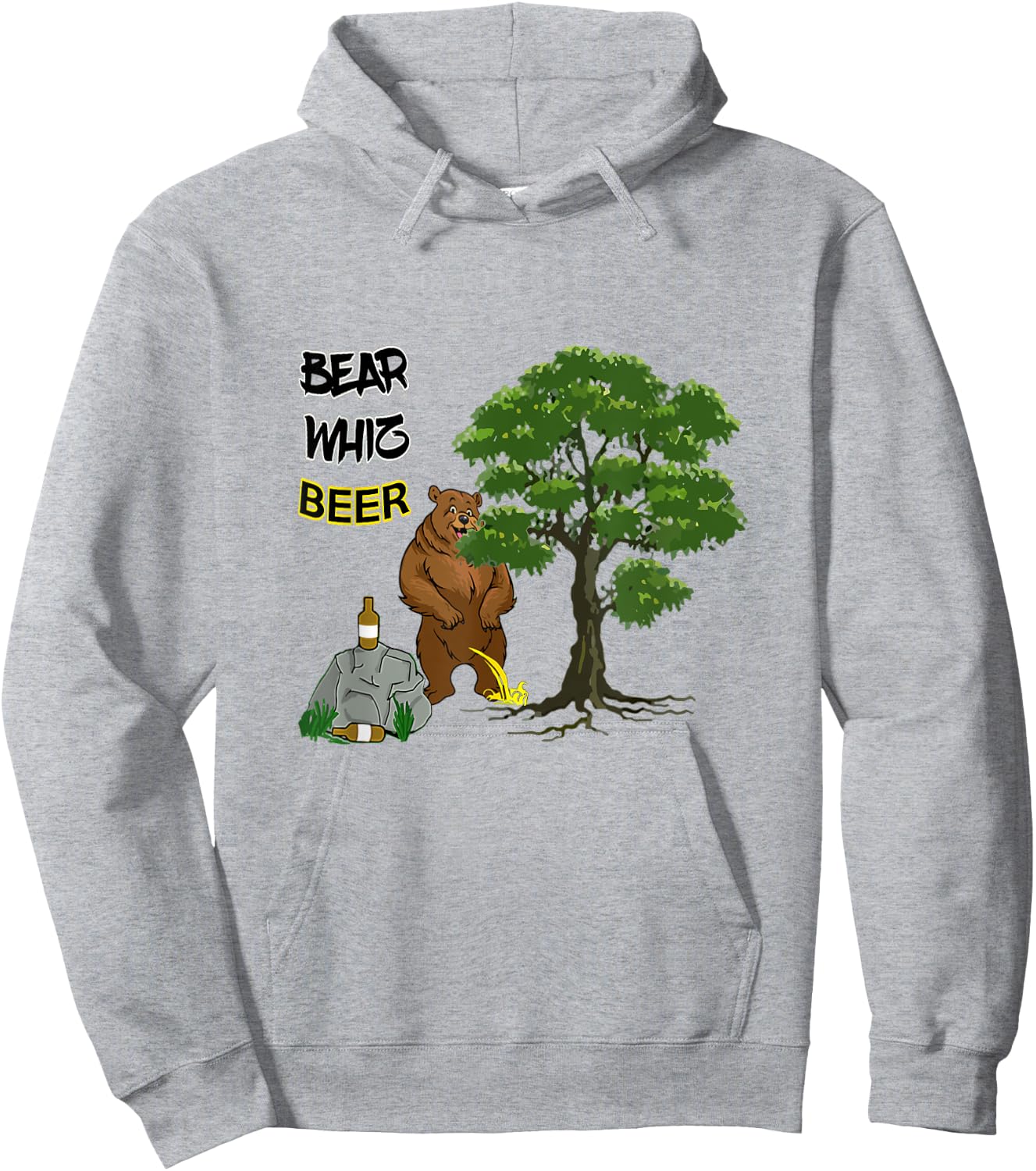 Funny Beer Label Bear Whiz Beer For The Outdoorsman Hoodie - Hoodie | Ash