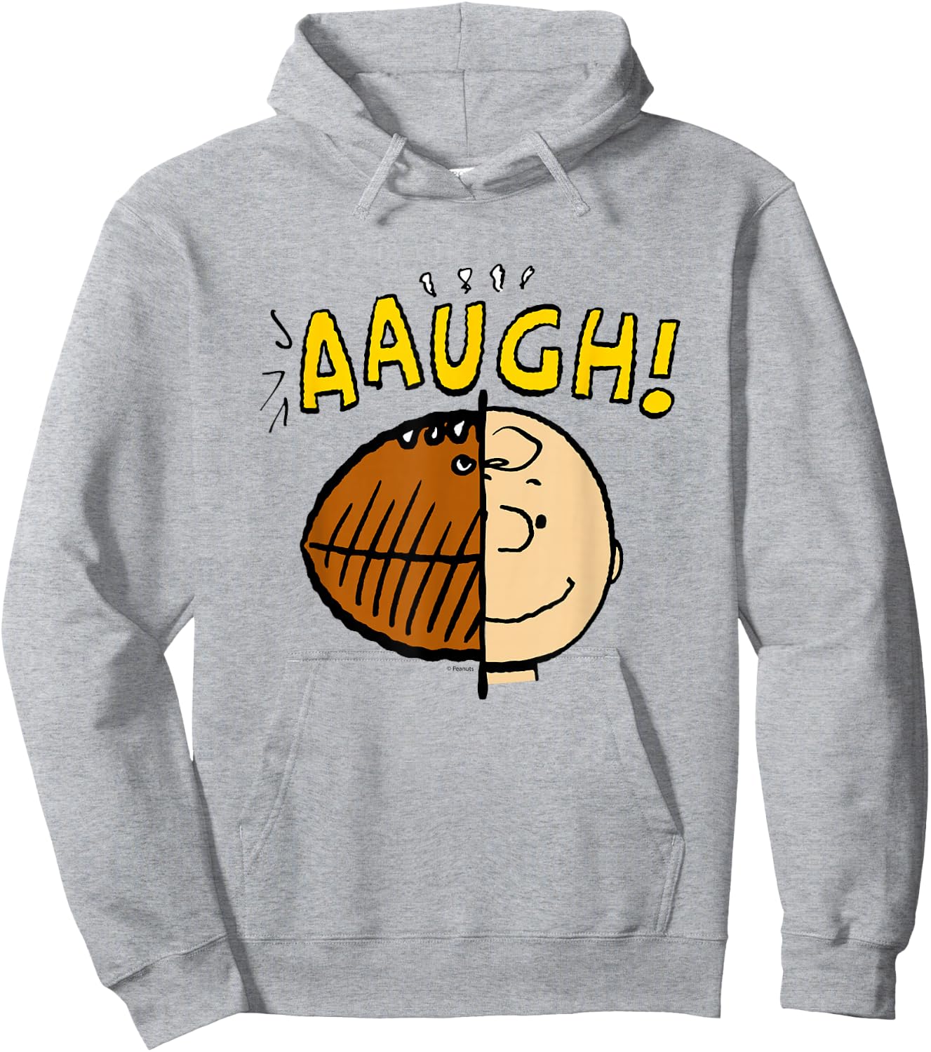 Peanuts - Charlie Brown Half Football Head Hoodie - Hoodie | Ash