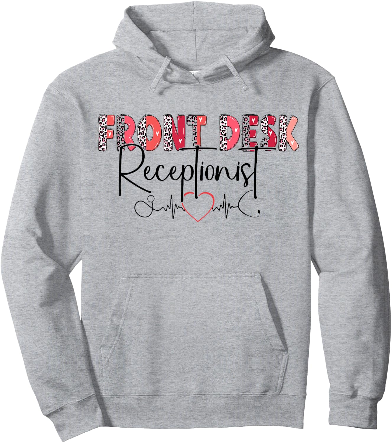Front Receptionist Desk Valentines Day Hospital Nurse Office Hoodie - Hoodie | Ash