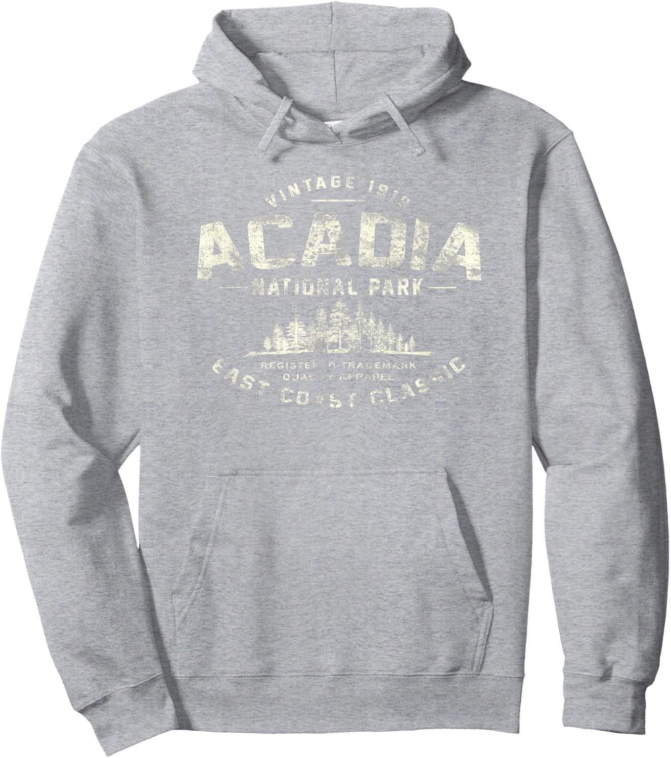 Acadia National Park Vintage Hoodie - Hoodie | Ash