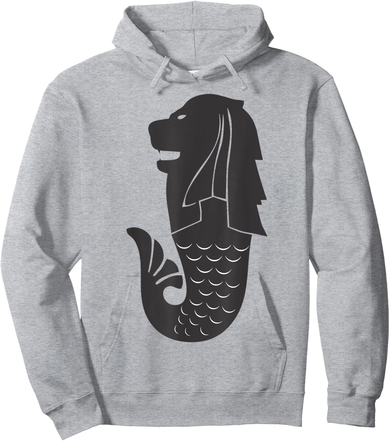 Merlion Vintage Distressed Style Design Hoodie - Hoodie | Ash