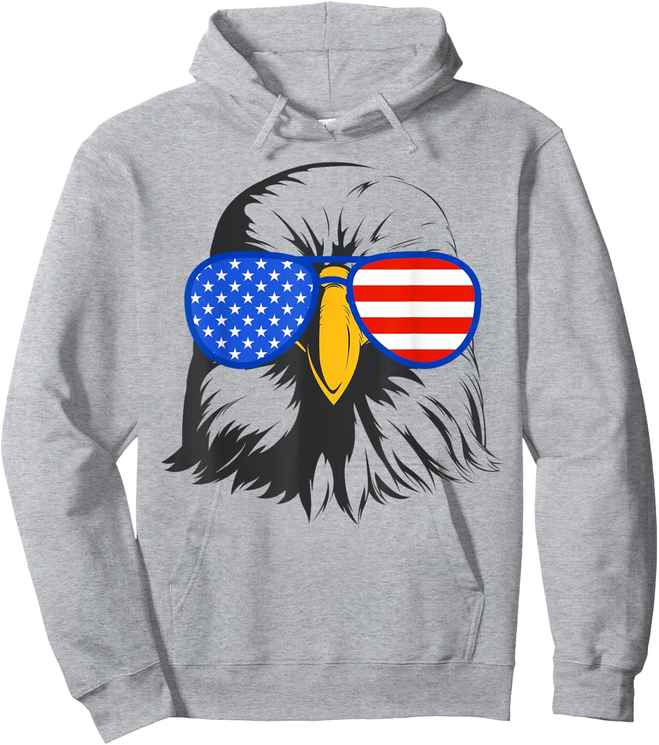 patriotic eagle sunglasses 4th July USA American eagle Hoodie - Hoodie | Ash