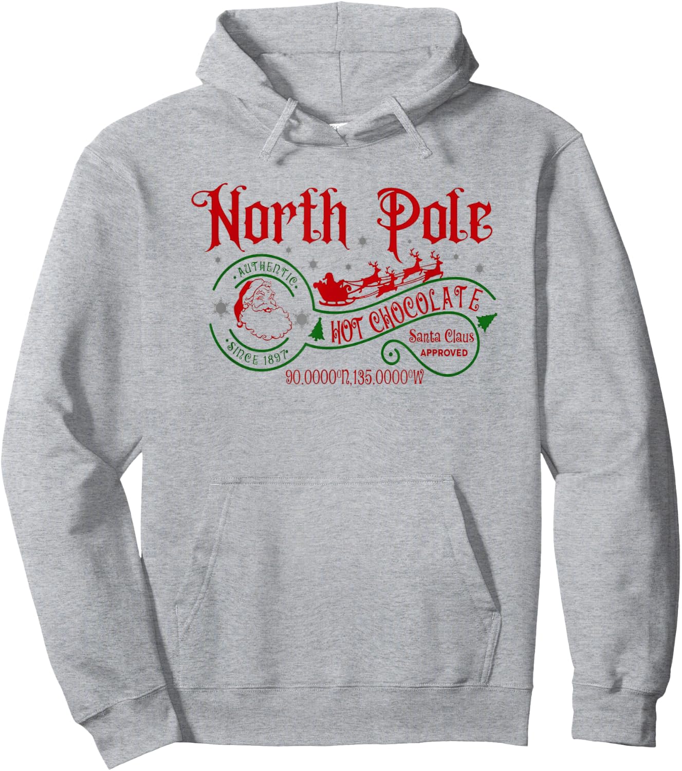 Merry Christmas Santa North Pole Hot Cocoa Warm Cookies Hoodie - Hoodie | Ash