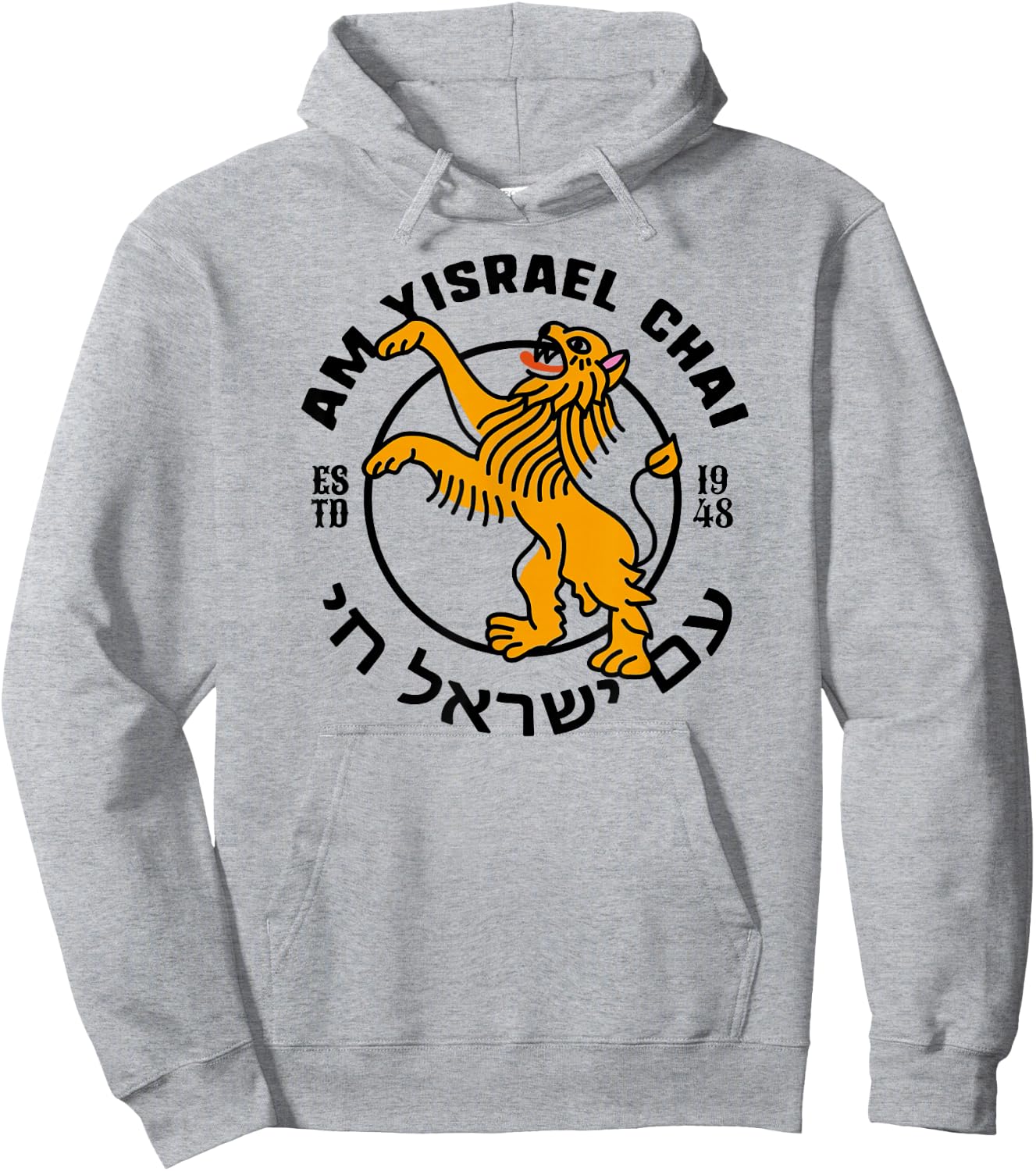 Lion of Judah Am Yisrael Chai Long Live Israel I Love Israel Hoodie - Hoodie | Ash