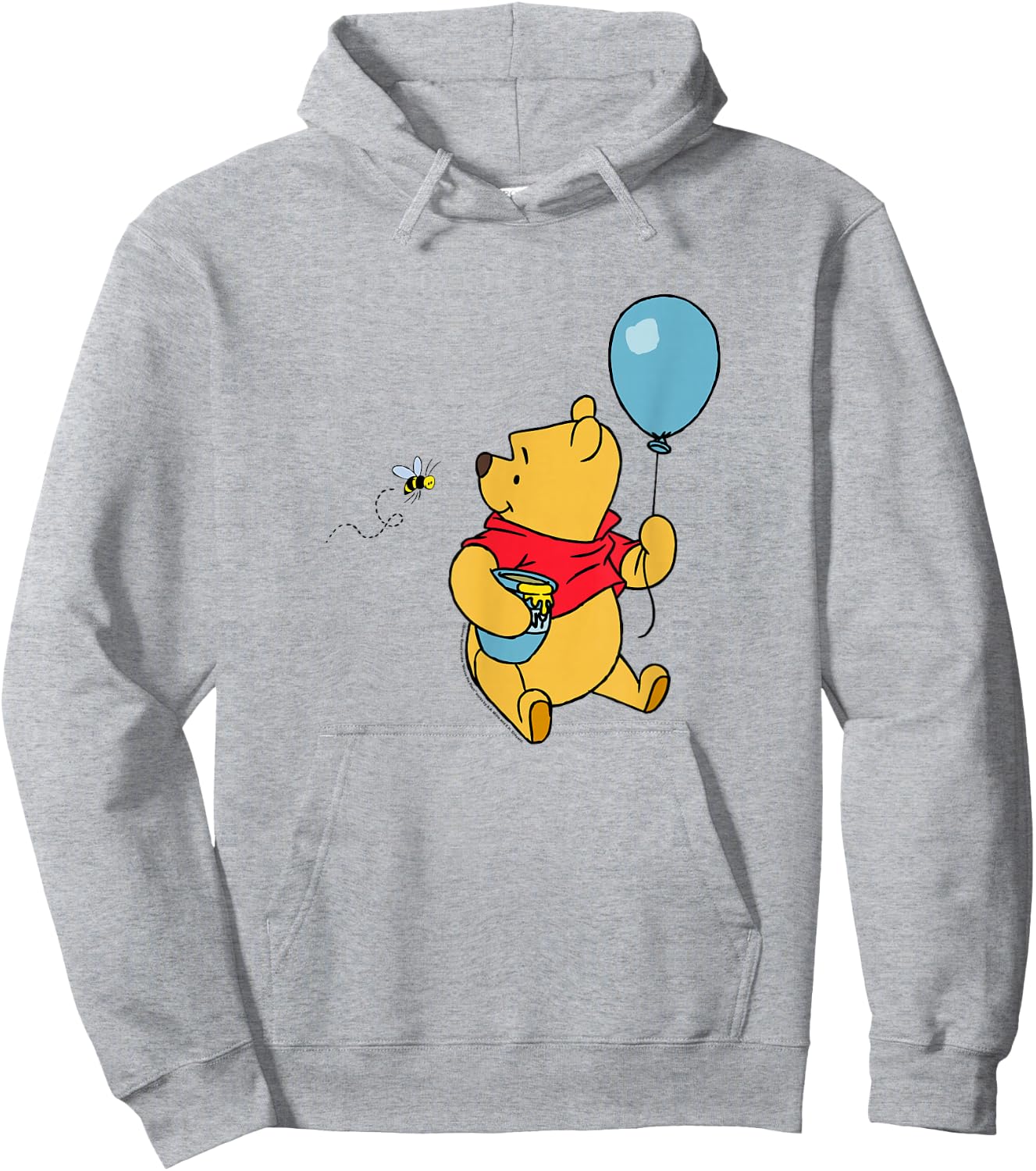 Disney Winnie The Pooh with Balloon & Honey Smiling at Bee Hoodie - Hoodie | Ash
