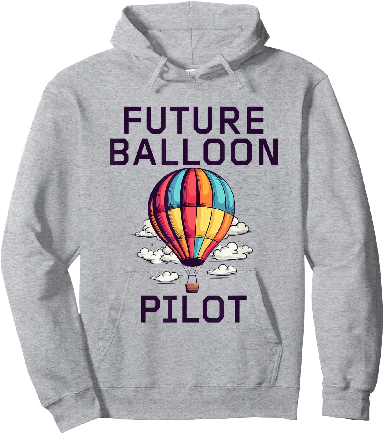 Funny Hot Air Balloon Gifts Kids Blue Balloon Theme Hoodie - Hoodie | Ash