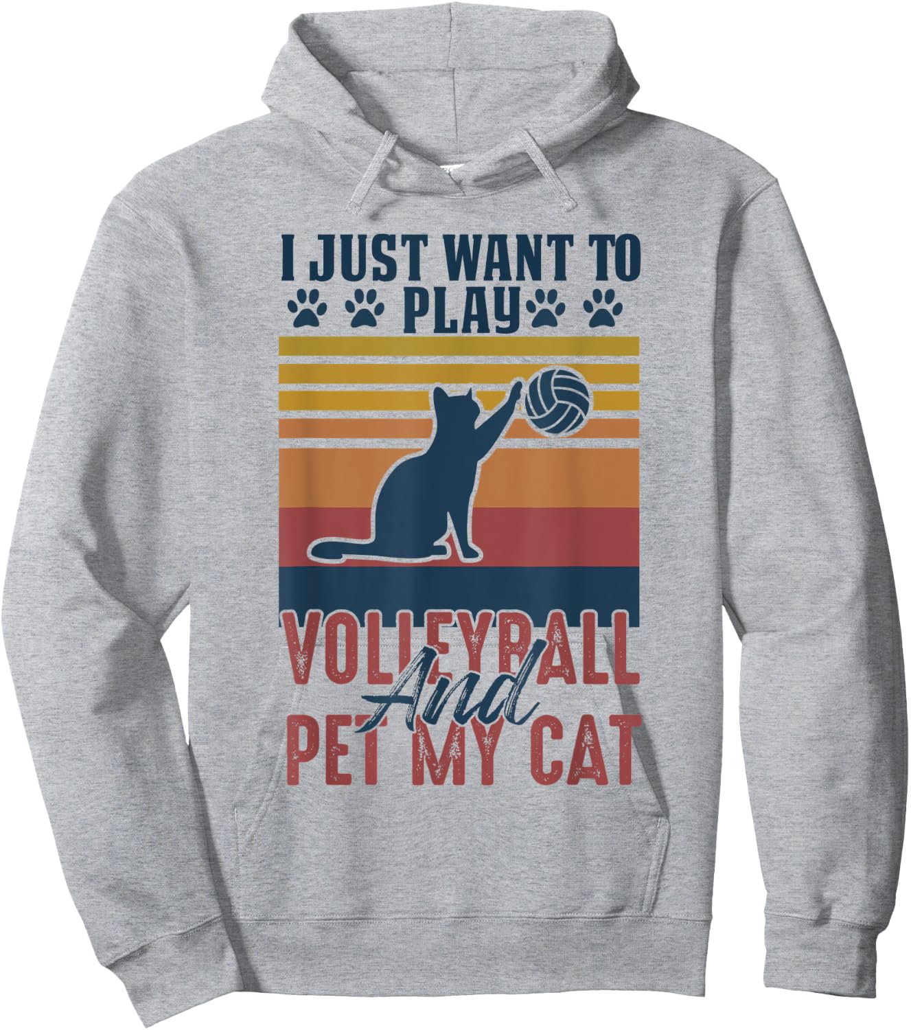 sports I just to play volleyball and pet my cat Hoodie - Hoodie | Ash