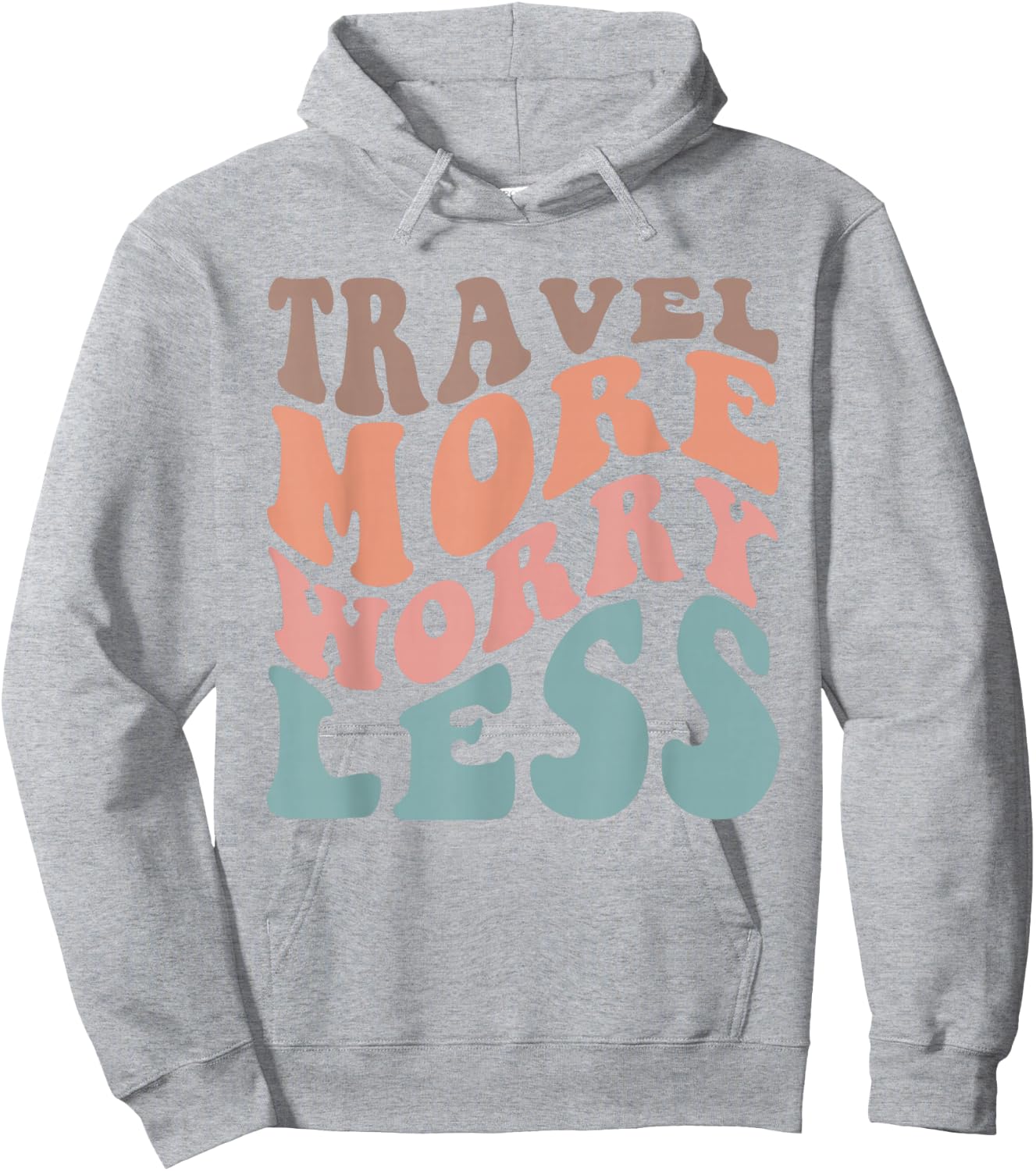 Groovy Travel More Worry Less Funny Retro Girls Woman Hoodie - Hoodie | Ash