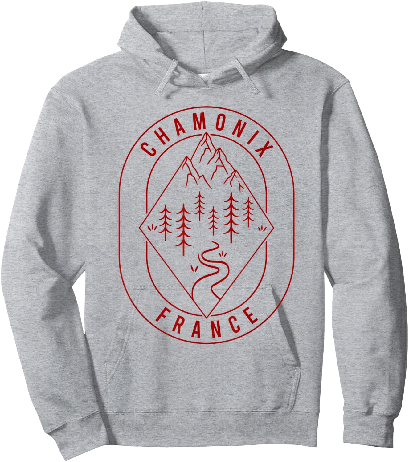 Chamonix Mountains France Hiking Outdoors Minimal Hoodie - Hoodie | Ash