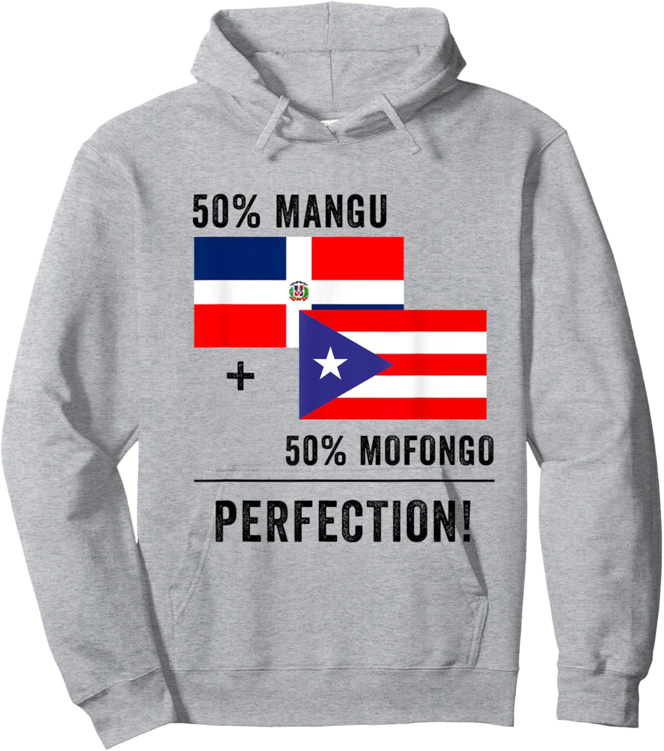 Half Puerto Rican Half Dominican Flag Boricua Domis PR RD Hoodie - Hoodie | Ash