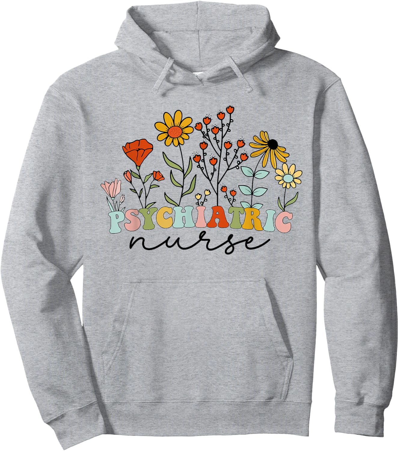 Vintage floral Psychiatric Nurse Cute RN Mental Health Nurse Hoodie - Hoodie | Ash