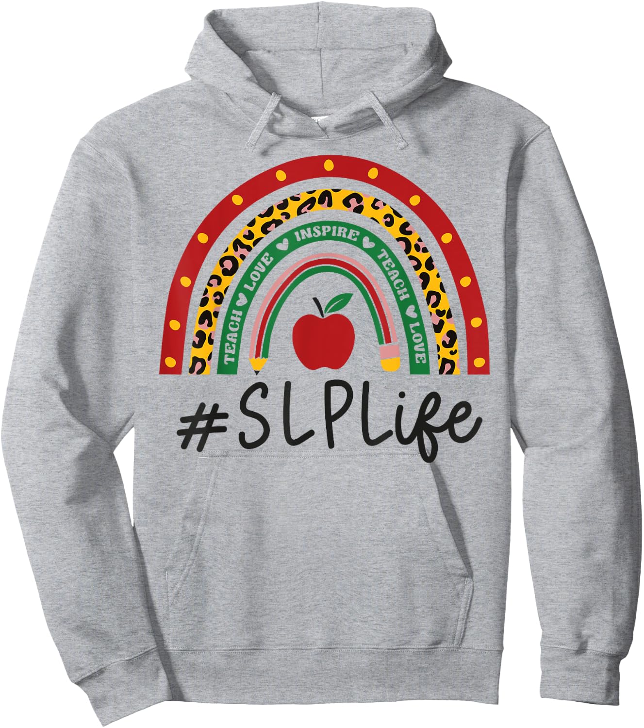 SLP Rainbow Appreciation Day Hello Back To School Hoodie - Hoodie | Ash