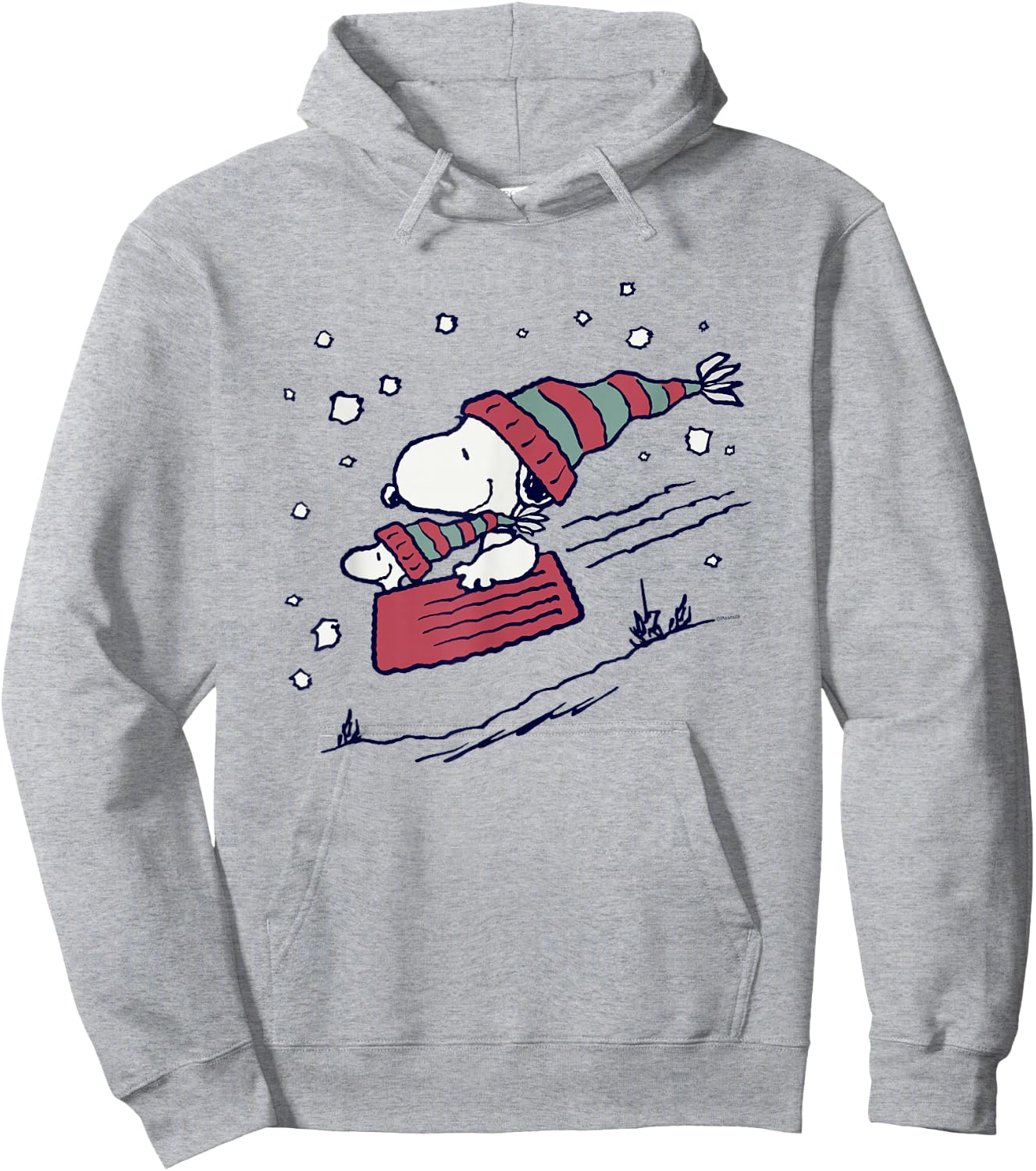 Peanuts - Snoopy Sledding Hoodie - Hoodie | Ash