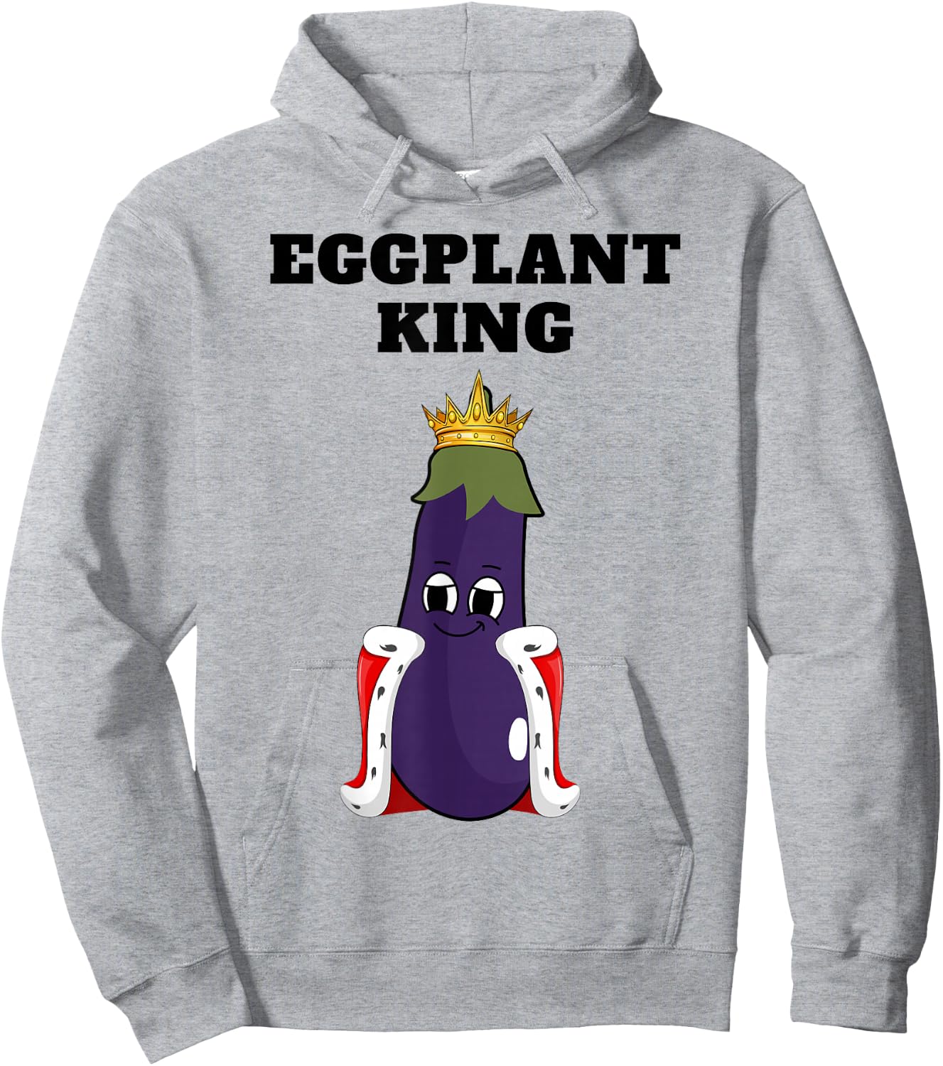 Eggplant King | Boys Eggplant Lover Design | Eggplant Hoodie - Hoodie | Ash