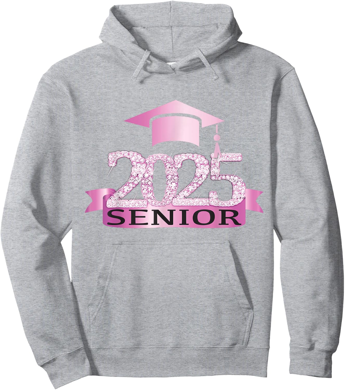 Proud Senior Of 2025 Cap Graduation Year Decor Pink Hoodie - Hoodie | Ash