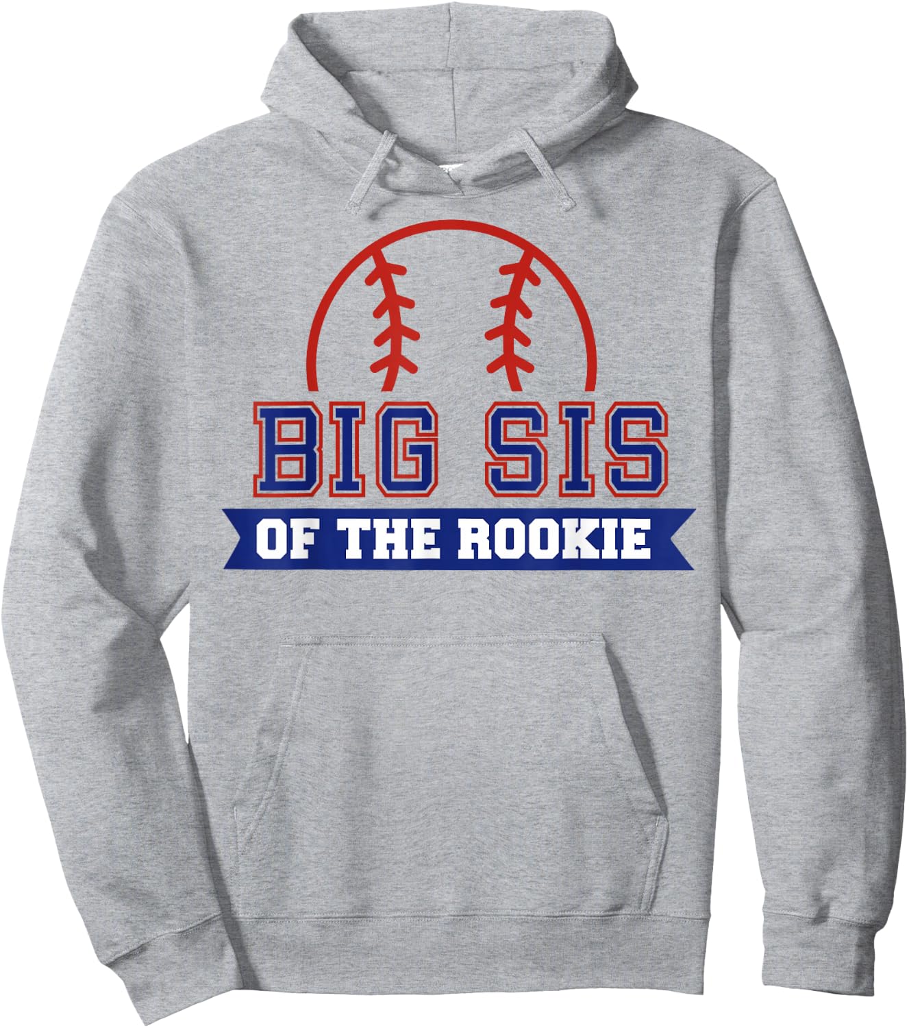 Big Sister of Rookie 1st Birthday Baseball Theme Matching Hoodie - Hoodie | Ash