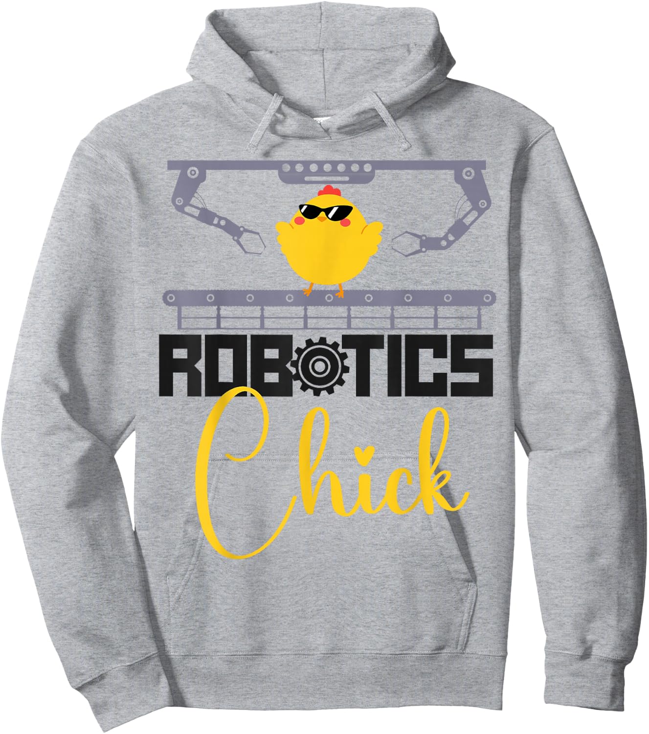 Robot Robotics Engineer Cool Chicken Female Girl Robotics Hoodie - Hoodie | Ash