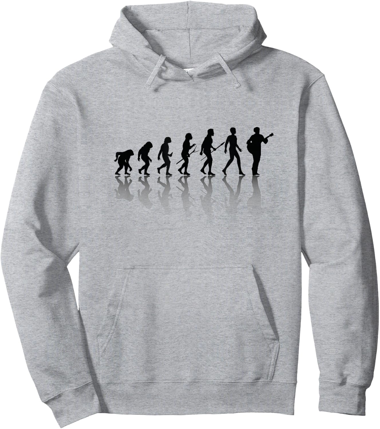 Funny Guitarist And Guitar Lover Man human Evolution Stages Hoodie - Hoodie | Ash