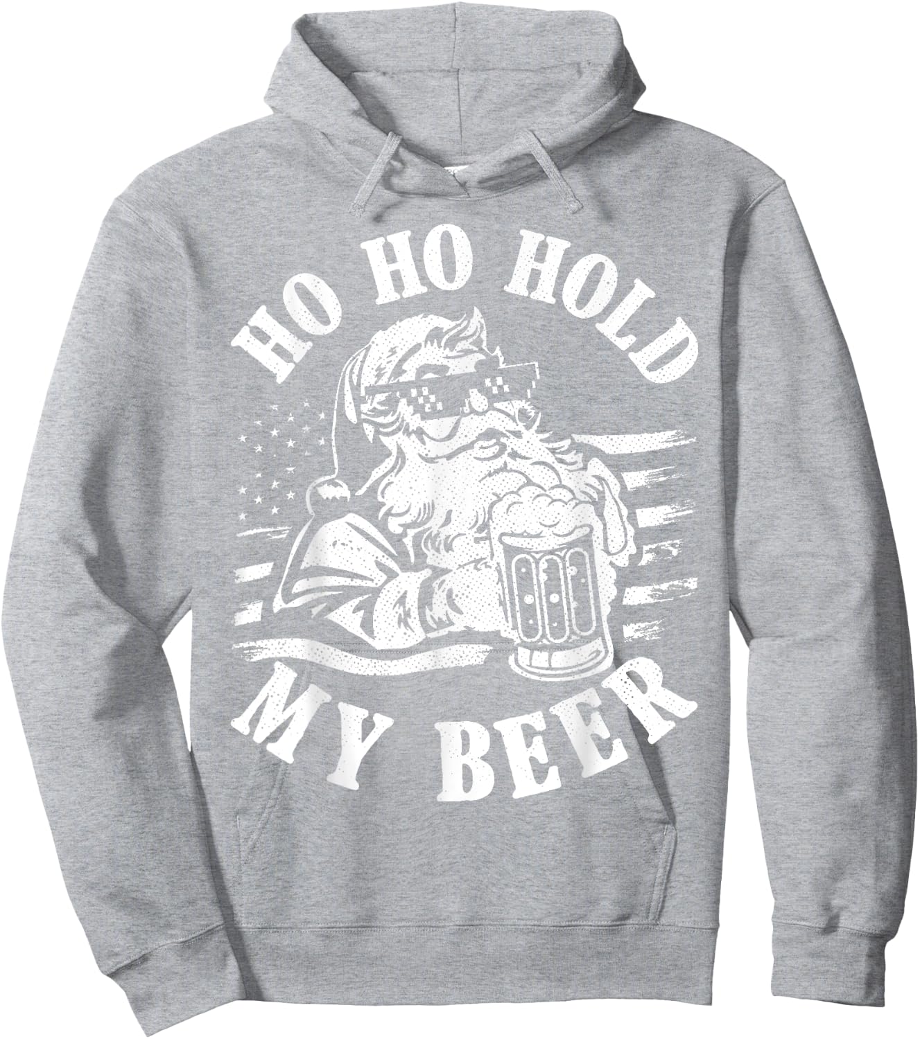 Christmas In July 2023 Hipster Santa Ho Ho Hold My Beer Hoodie - Hoodie | Ash