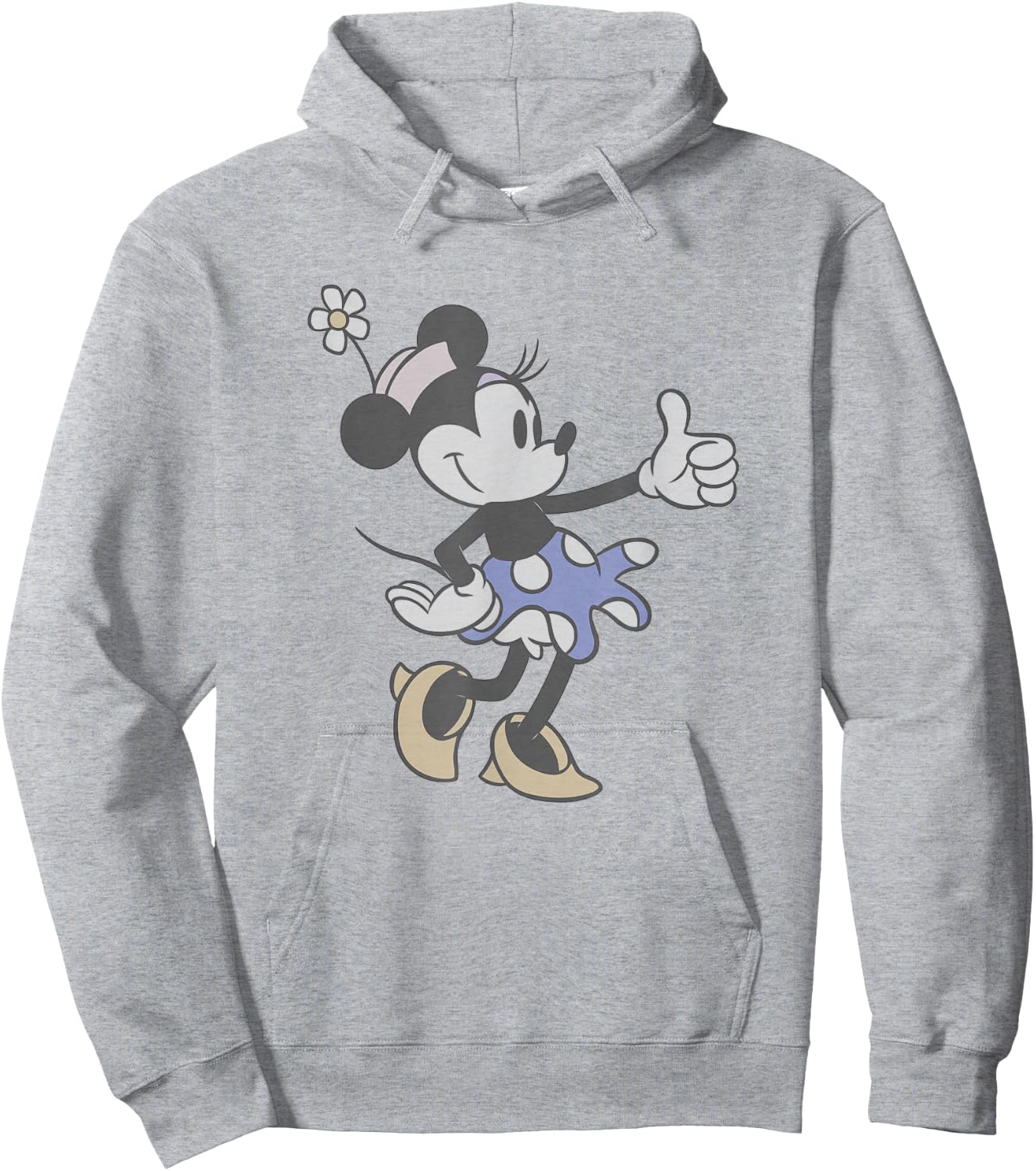 Disney Minnie Mouse Retro Thumbs Up Classic Wink Portrait Hoodie - Hoodie | Ash