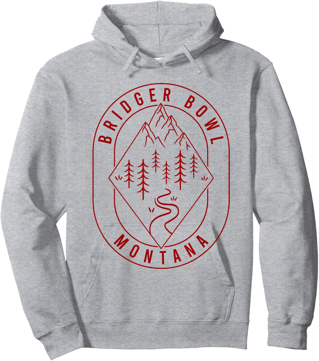 Bridger Bowl Mountains Montana Hiking Outdoors Minimal Hoodie - Hoodie | Ash