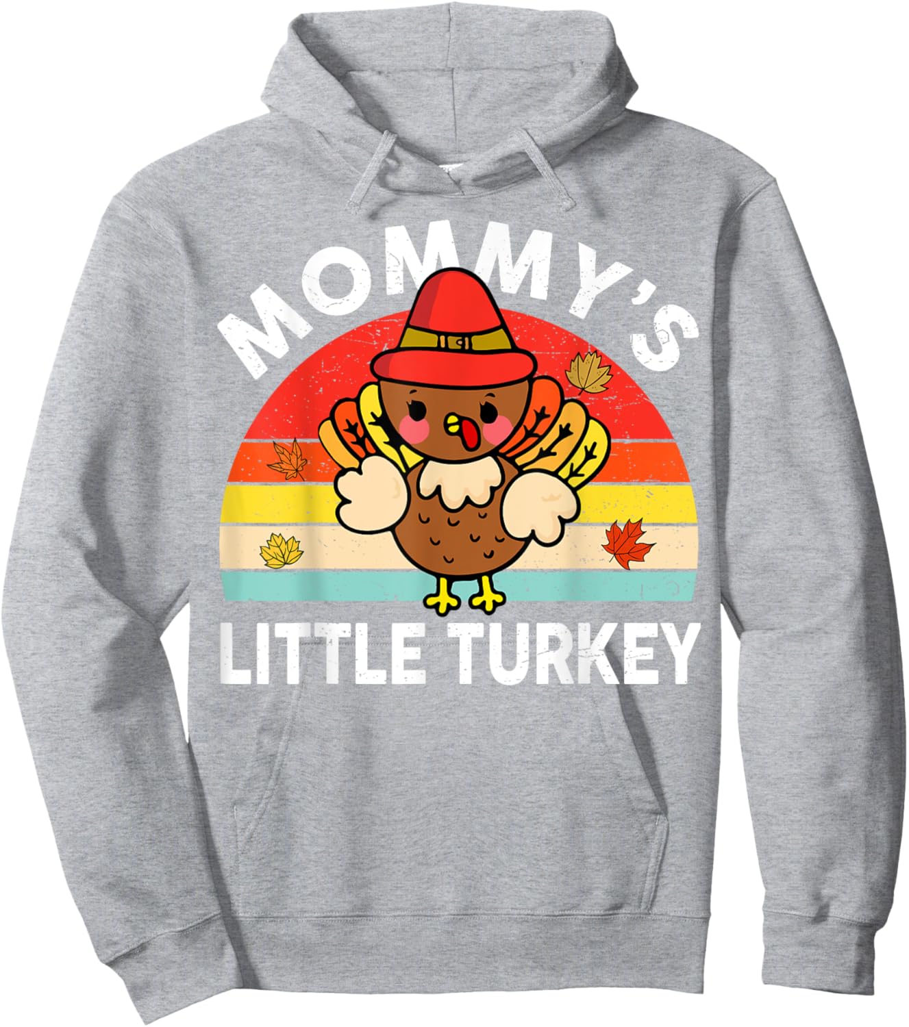 Cute Mommy Little Turkey-Shirt Thanksgiving Boy Girl Toddler Hoodie - Hoodie | Ash