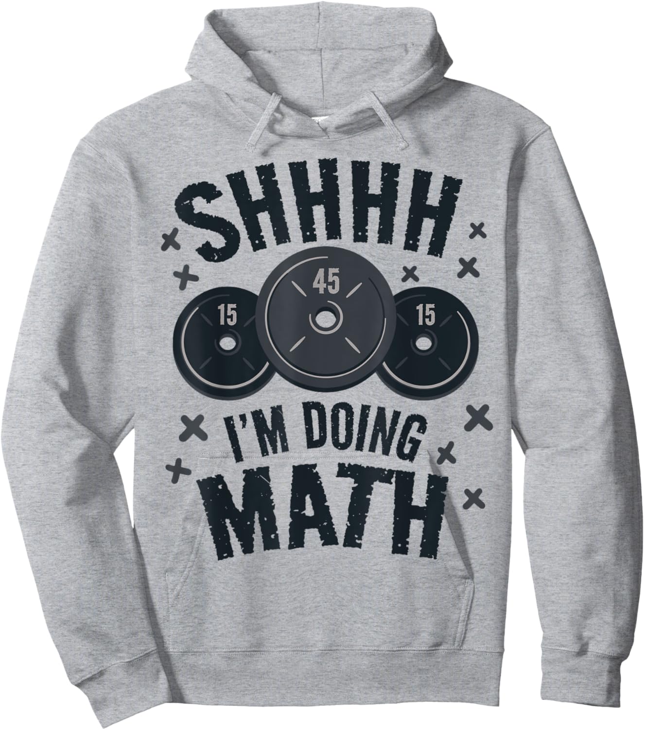 Shh I'm Doing Math Workout Shirt for Weightlifter Funny Gym Hoodie - Hoodie | Ash