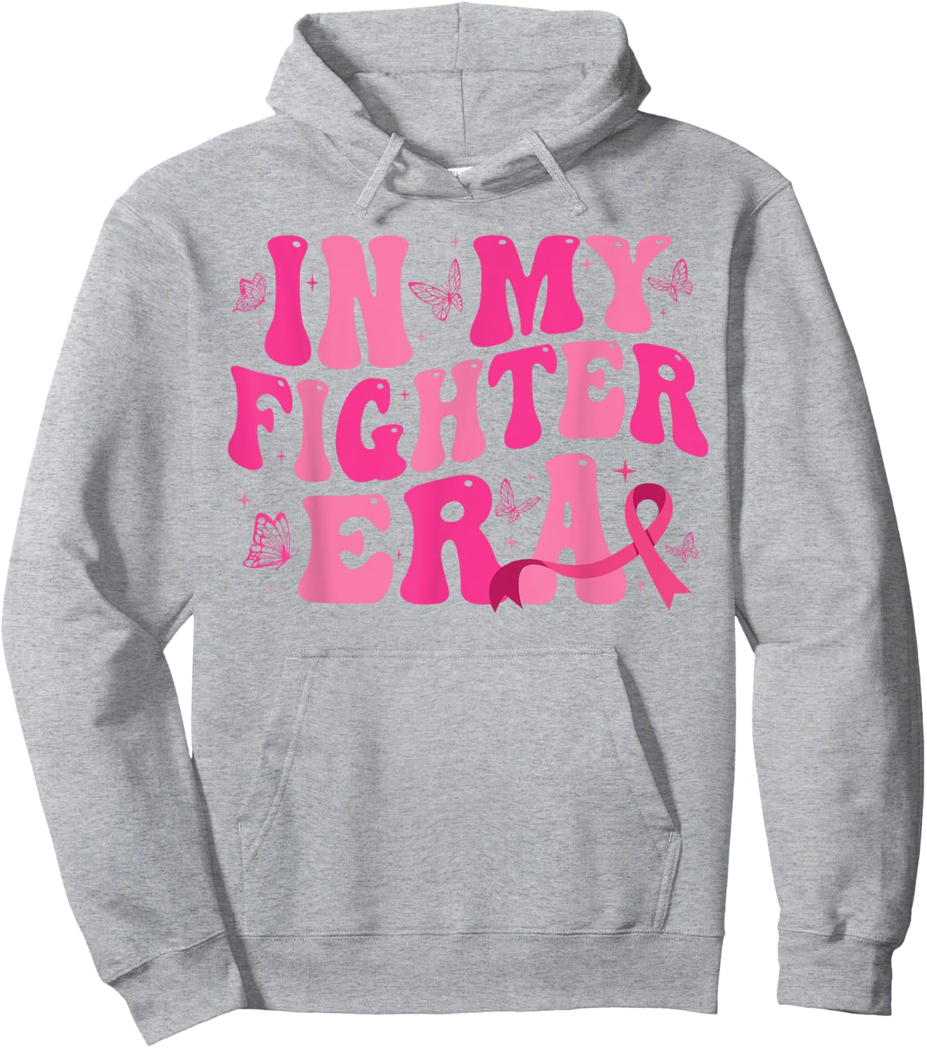 In My Fighter Era Lady Era,Breast Cancer Women Warrior pink Hoodie - Hoodie | Ash