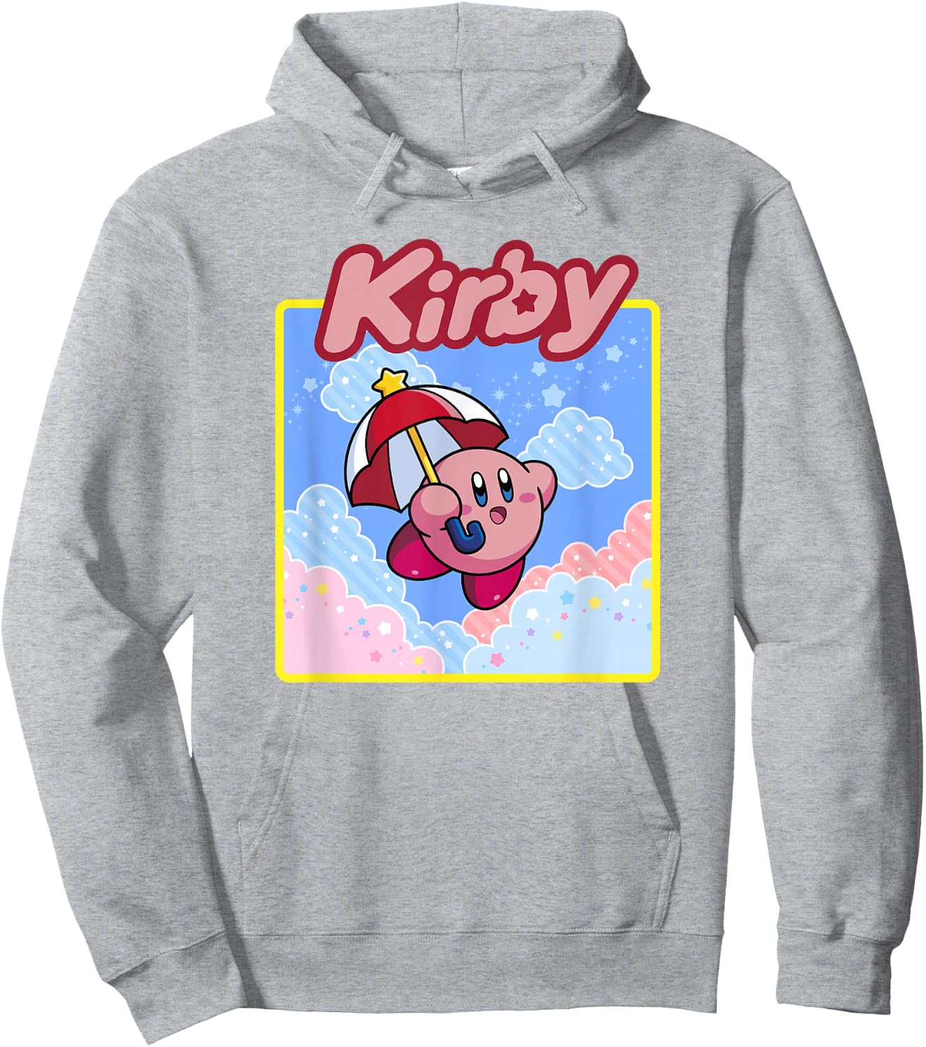 Kirby Floating in The Clouds Pastel Kawaii Nintendo Panel Hoodie - Hoodie | Ash