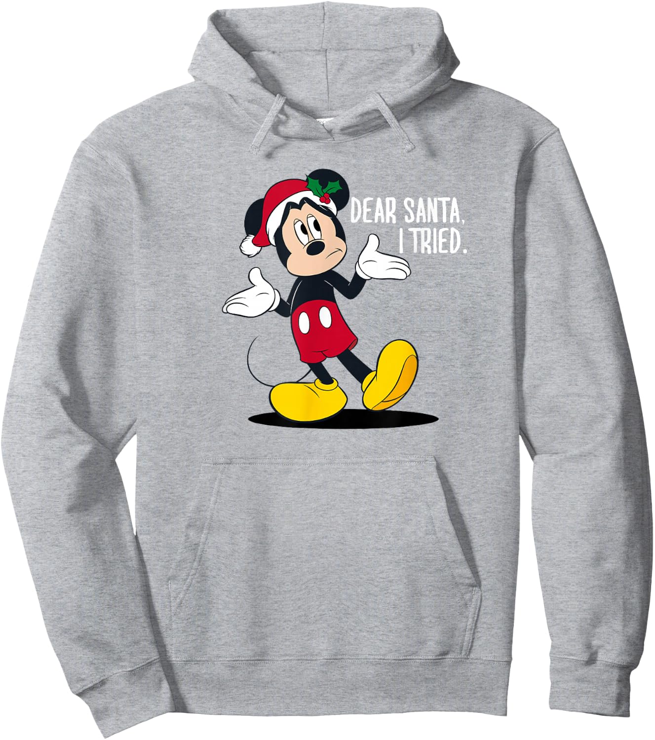 Disney Christmas Mickey Dear Santa I Tried Hoodie - Hoodie | Ash