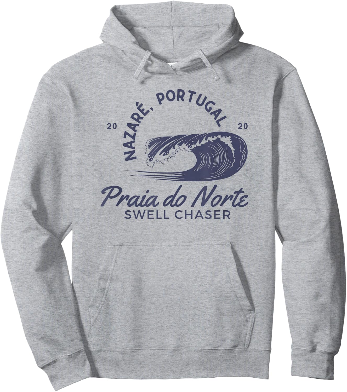 Nazaré Portugal Big Wave Surfing Surf Swell Chaser Hoodie - Hoodie | Ash