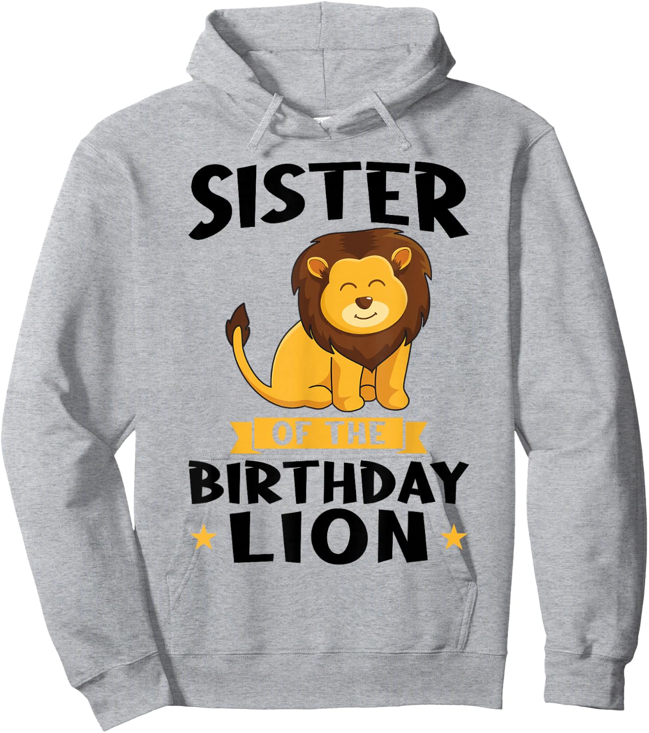 Sister of the Birthday Lion Birthday Hoodie - Hoodie | Ash